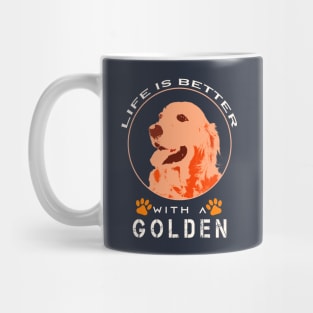 Life is Better With a Golden Dog Art Mug